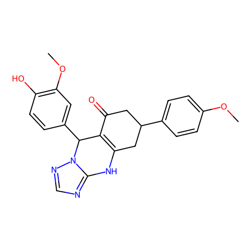 9-(4-HYDROXY-3-METHOXYPHENYL)-6-(4-METHOXYPHENYL)-4H,5H,6H,7H,8H,9H-[1,2,4]TRIAZOLO[3,2-B]QUINAZOLIN-8-ONE structure