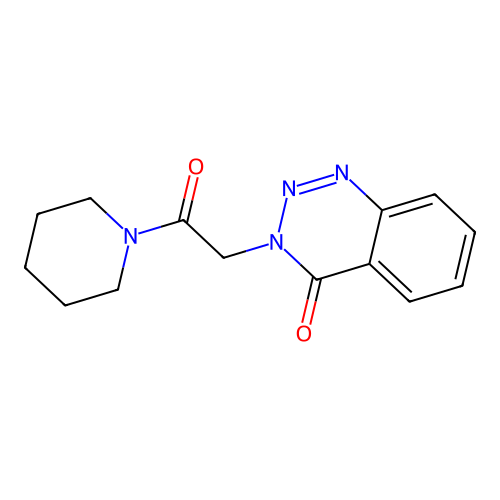 3-(2-oxo-2-piperidinoethyl)-1,2,3-benzotriazin-4(3H)-one structure
