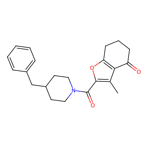 2-[(4-benzylpiperidin-1-yl)carbonyl]-3-methyl-6,7-dihydro-1-benzofuran-4(5H)-one structure