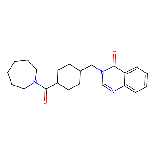 3-{[4-(azepan-1-ylcarbonyl)cyclohexyl]methyl}quinazolin-4(3H)-one structure