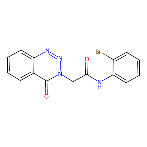 N-(2-bromophenyl)-2-(4-oxo-1,2,3-benzotriazin-3(4H)-yl)acetamide structure