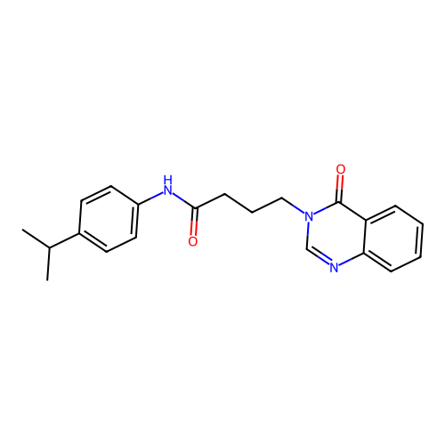 4-(4-oxoquinazolin-3(4H)-yl)-N-[4-(propan-2-yl)phenyl]butanamide structure