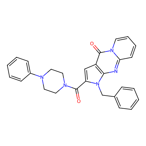 6-benzyl-5-(4-phenylpiperazine-1-carbonyl)-1,6,8-triazatricyclo[7.4.0.0^{3,7}]trideca-3(7),4,8,10,12-pentaen-2-one structure