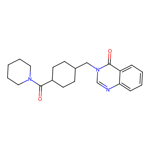 3-{[4-(piperidin-1-ylcarbonyl)cyclohexyl]methyl}quinazolin-4(3H)-one structure
