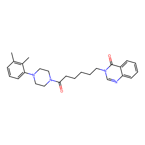 3-{6-[4-(2,3-dimethylphenyl)piperazino]-6-oxohexyl}-4(3H)-quinazolinone structure