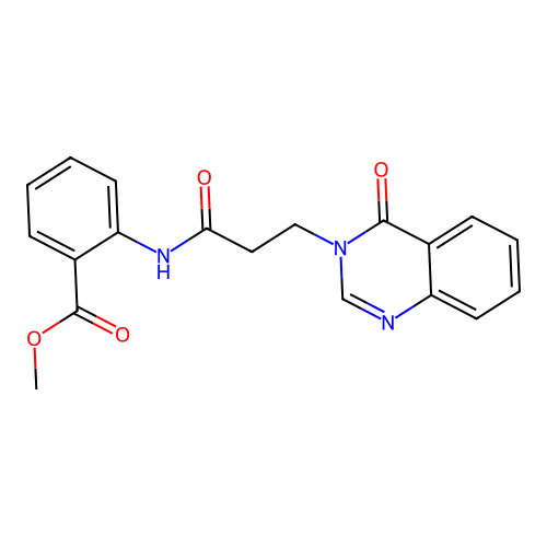 methyl 2-{[3-(4-oxoquinazolin-3(4H)-yl)propanoyl]amino}benzoate structure