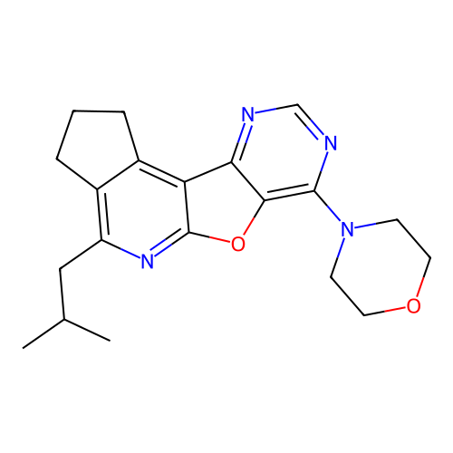 4-(2-methylpropyl)-7-(morpholin-4-yl)-2,3-dihydro-1H-cyclopenta[4',5']pyrido[3',2':4,5]furo[3,2-d]pyrimidine structure