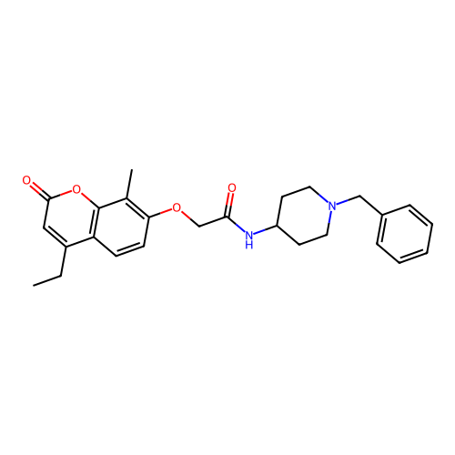 N-(1-benzyl-4-piperidyl)-2-(4-ethyl-8-methyl-2-oxo-chromen-7-yl)oxy-acetamide structure