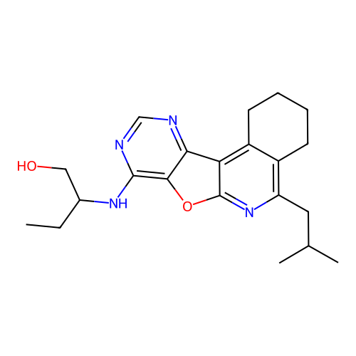 2-((5-isobutyl-1,2,3,4-tetrahydropyrimido[4',5':4,5]furo[2,3-c]isoquinolin-8-yl)amino)butan-1-ol structure