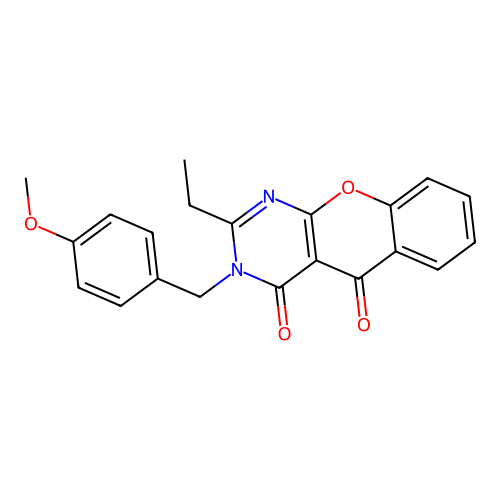 2-Ethyl-3-[(4-methoxyphenyl)methyl][1]benzopyrano[2,3-d]pyrimidine-4,5-dione structure