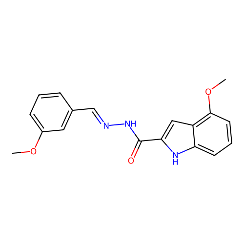 4-methoxy-N'-[(E)-(3-methoxyphenyl)methylidene]-1H-indole-2-carbohydrazide structure