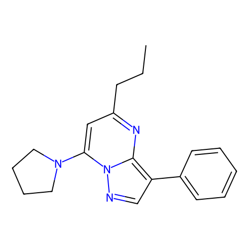 3-Phenyl-5-propyl-7-(pyrrolidin-1-yl)pyrazolo[1,5-a]pyrimidine structure
