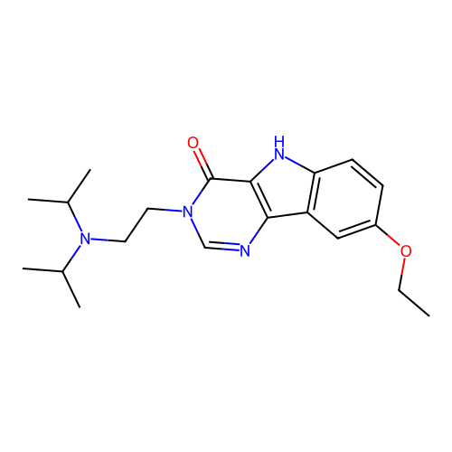 3-(2-(diisopropylamino)ethyl)-8-ethoxy-3H-pyrimido[5,4-b]indol-4(5H)-one structure