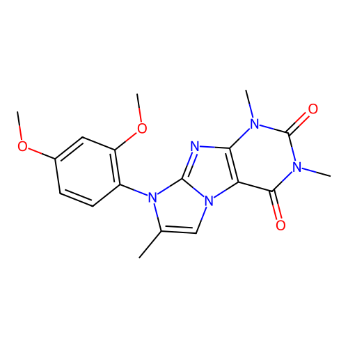 6-(2,4-Dimethoxyphenyl)-2,4,7-trimethylpurino[7,8-a]imidazole-1,3-dione structure