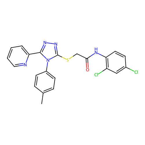 N-(2,4-dichlorophenyl)-2-[[4-(4-methylphenyl)-5-pyridin-2-yl-1,2,4-triazol-3-yl]sulfanyl]acetamide structure