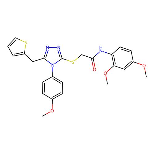 N-(2,4-dimethoxyphenyl)-2-{[4-(4-methoxyphenyl)-5-(thiophen-2-ylmethyl)-4H-1,2,4-triazol-3-yl]sulfanyl}acetamide structure