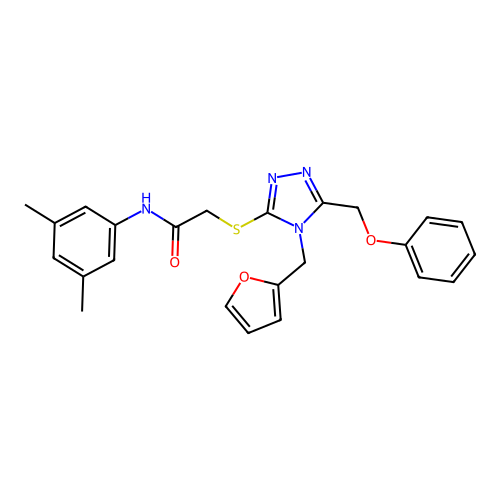 N-(3,5-dimethylphenyl)-2-{[4-(furan-2-ylmethyl)-5-(phenoxymethyl)-4H-1,2,4-triazol-3-yl]sulfanyl}acetamide structure