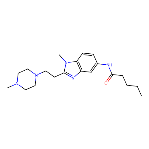 N-[1-methyl-2-[2-(4-methylpiperazin-1-yl)ethyl]benzimidazol-5-yl]pentanamide structure
