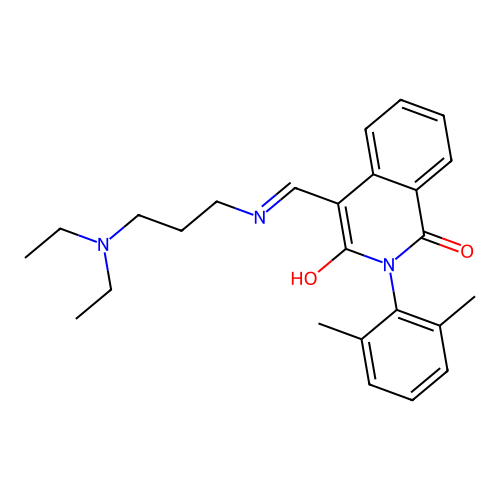 4-[[3-(diethylamino)propylamino]methylidene]-2-(2,6-dimethylphenyl)isoquinoline-1,3-dione structure