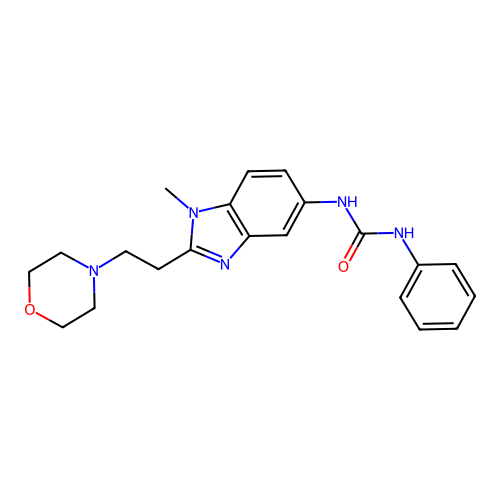 1-{1-methyl-2-[2-(morpholin-4-yl)ethyl]-1H-benzimidazol-5-yl}-3-phenylurea structure