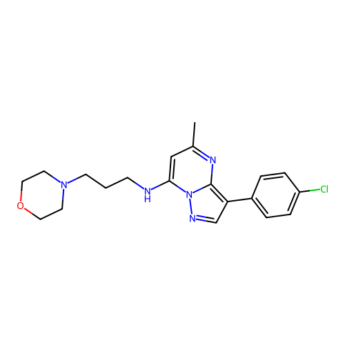 3-(4-chlorophenyl)-5-methyl-N-[3-(morpholin-4-yl)propyl]pyrazolo[1,5-a]pyrimidin-7-amine structure