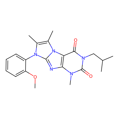 8-(2-methoxyphenyl)-1,6,7-trimethyl-3-(2-methylpropyl)-1H,2H,3H,4H,8H-imidazo[1,2-g]purine-2,4-dione structure