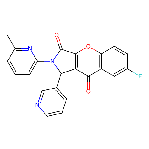 7-fluoro-2-(6-methylpyridin-2-yl)-1-(pyridin-3-yl)-1,2-dihydrochromeno[2,3-c]pyrrole-3,9-dione structure
