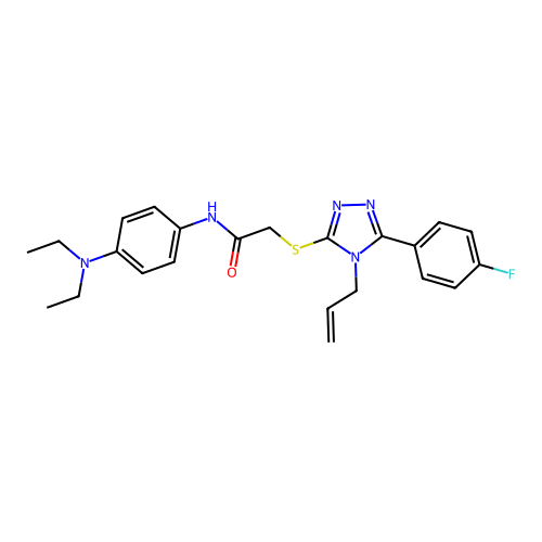 N-[4-(diethylamino)phenyl]-2-{[5-(4-fluorophenyl)-4-(prop-2-en-1-yl)-4H-1,2,4-triazol-3-yl]sulfanyl}acetamide structure