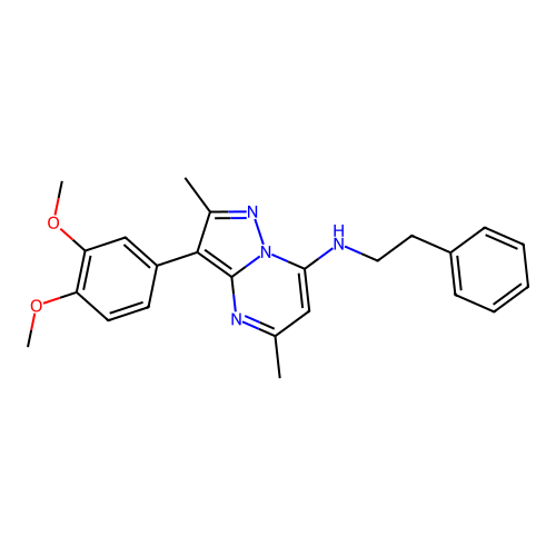 3-(3,4-dimethoxyphenyl)-2,5-dimethyl-N-(2-phenylethyl)pyrazolo[1,5-a]pyrimidin-7-amine structure