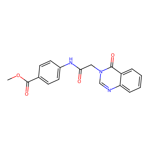 methyl 4-{[(4-oxoquinazolin-3(4H)-yl)acetyl]amino}benzoate structure