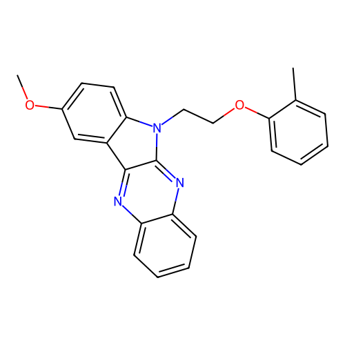 9-methoxy-6-[2-(2-methylphenoxy)ethyl]-6H-indolo[2,3-b]quinoxaline structure
