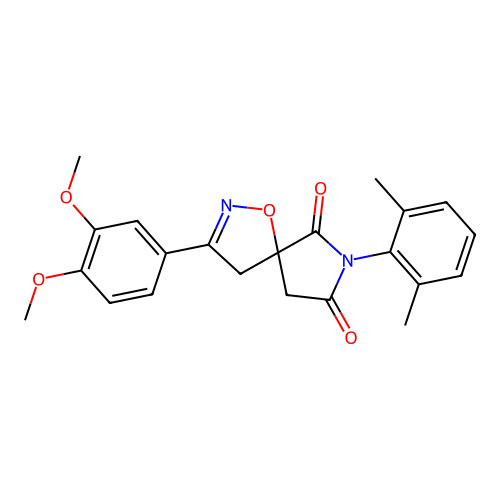 3-(3,4-dimethoxyphenyl)-7-(2,6-dimethylphenyl)-1-oxa-2,7-diazaspiro[4.4]non-2-ene-6,8-dione structure