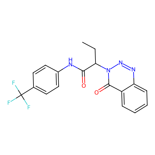 2-(4-oxo-1,2,3-benzotriazin-3(4H)-yl)-N-[4-(trifluoromethyl)phenyl]butanamide structure