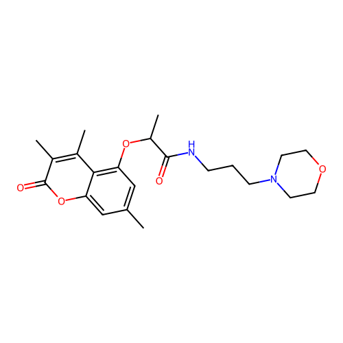N-(3-morpholin-4-ylpropyl)-2-(3,4,7-trimethyl-2-oxo-chromen-5-yl)oxy-propanamide structure