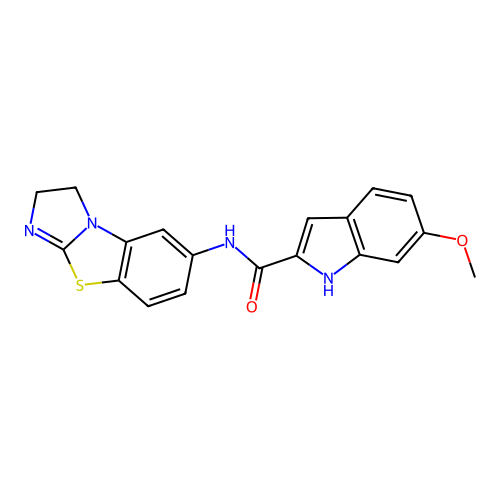 N-(1,2-dihydroimidazo[2,1-b][1,3]benzothiazol-7-yl)-6-methoxy-1H-indole-2-carboxamide structure