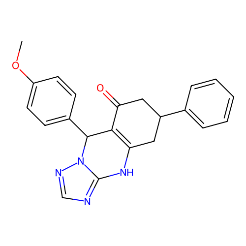 9-(4-methoxyphenyl)-6-phenyl-5,6,7,9-tetrahydro[1,2,4]triazolo[5,1-b]quinazolin-8-ol structure
