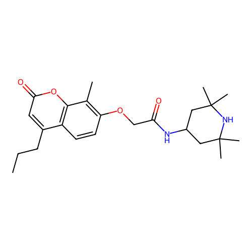 2-(8-methyl-2-oxo-4-propyl-chromen-7-yl)oxy-N-(2,2,6,6-tetramethyl-4-piperidyl)acetamide structure