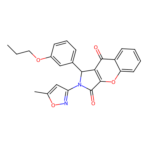 2-(5-methyl-1,2-oxazol-3-yl)-1-(3-propoxyphenyl)-1H-chromeno[2,3-c]pyrrole-3,9-dione structure