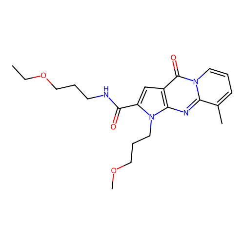 N-(3-ethoxypropyl)-1-(3-methoxypropyl)-9-methyl-4-oxo-1,4-dihydropyrido[1,2-a]pyrrolo[2,3-d]pyrimidine-2-carboxamide structure