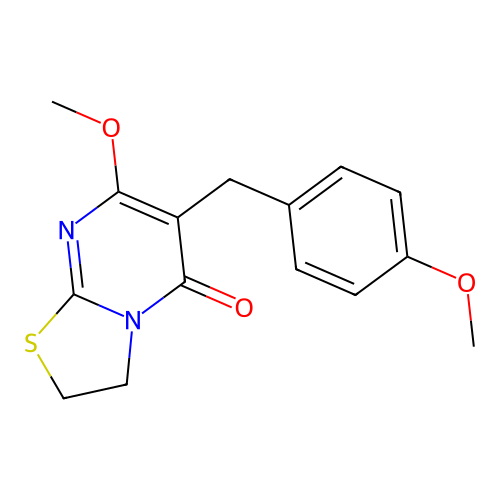 7-methoxy-6-(4-methoxybenzyl)-2,3-dihydro-5H-[1,3]thiazolo[3,2-a]pyrimidin-5-one structure