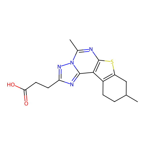 3-(5,9-dimethyl-8,9,10,11-tetrahydro[1]benzothieno[3,2-e][1,2,4]triazolo[1,5-c]pyrimidin-2-yl)propanoic acid structure