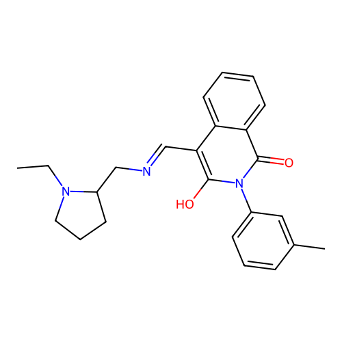 4-[[(1-ethylpyrrolidin-2-yl)methylamino]methylidene]-2-(3-methylphenyl)isoquinoline-1,3-dione structure
