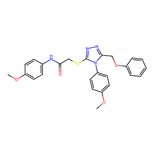 N-(4-methoxyphenyl)-2-{[4-(4-methoxyphenyl)-5-(phenoxymethyl)-4H-1,2,4-triazol-3-yl]sulfanyl}acetamide structure