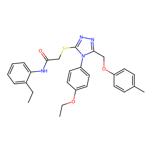 2-((4-(4-ethoxyphenyl)-5-((p-tolyloxy)methyl)-4H-1,2,4-triazol-3-yl)thio)-N-(2-ethylphenyl)acetamide structure
