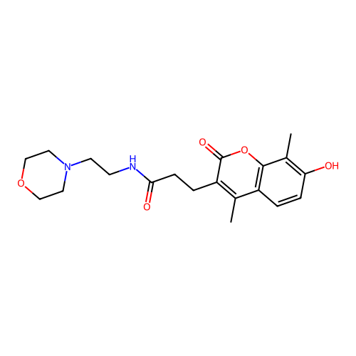3-(7-hydroxy-4,8-dimethyl-2-oxo-2H-chromen-3-yl)-N-(2-morpholinoethyl)propanamide structure