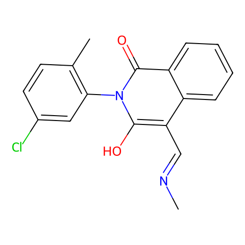 (4E)-2-(5-chloro-2-methylphenyl)-4-(methylaminomethylidene)isoquinoline-1,3-dione structure
