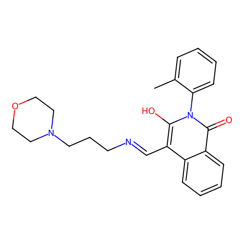 2-(2-methylphenyl)-4-[(3-morpholin-4-ylpropylamino)methylidene]isoquinoline-1,3-dione structure