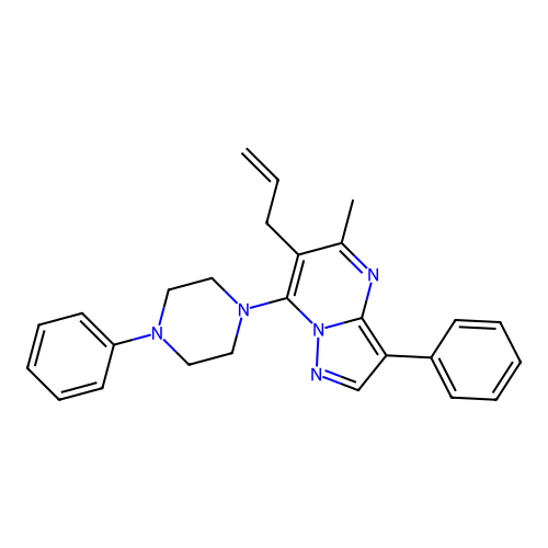 6-Allyl-5-methyl-3-phenyl-7-(4-phenylpiperazin-1-yl)pyrazolo[1,5-a]pyrimidine structure