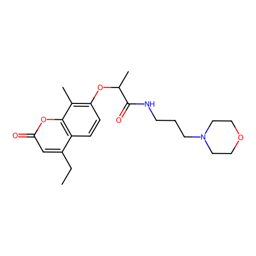 2-[(4-ethyl-8-methyl-2-oxo-2H-chromen-7-yl)oxy]-N-[3-(morpholin-4-yl)propyl]propanamide structure