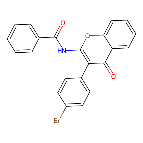 N-(3-(4-bromophenyl)-4-oxo-4H-chromen-2-yl)benzamide structure